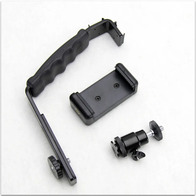 

Mini Tripod L Bracket Stand With 2 Hot Shoe for Zhiyun Smooth Q Stabilizer Feiyu Gimbal BY-MM1 Microphone Video Light Holder