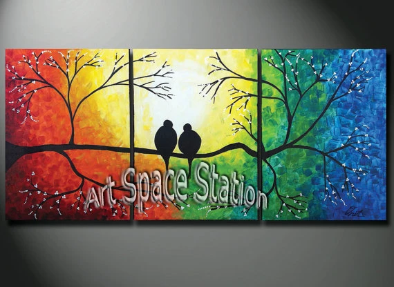 Pintado a mano pintura paisaje natural árbol de vida, arco