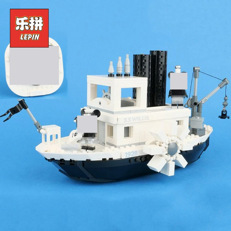 

New Lepin 16062 the Cartoon Boat Ideas 21317 Steamboat Willie Set Model & Building Blocks Legoinglys Creator Toys Children Gifts