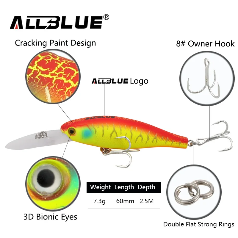 Allblue العائمة أسماك الصيد السحر شاد 60 ملليمتر 7.3 جرام عيون المتذبذب الطعم الاصطناعي 2.5 متر البلاستيك 3d باس إغراء صيد السمك بيكي Allblue العائمة أسماك الصيد السحر شاد 60 ملليمتر 7.3 جرام عيون المتذبذب الطعم الاصطناعي 2.5 متر البلاستيك 3d باس إغراء صيد السمك بيكي