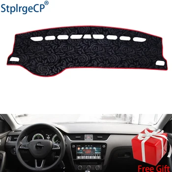

Latest Rose Pattern Non-slip Car Dashboard Cover Dash Mat Pad DashMat ANti-UV Car Sticker for Skoda Octavia 2015-2019 Styling