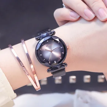 

Ulzzang Luxury Steel Strap Magnetic Buckle Watches Women Simple Crystal Quartz Bracelet Wristwatches Lady Dress Clock Gifts