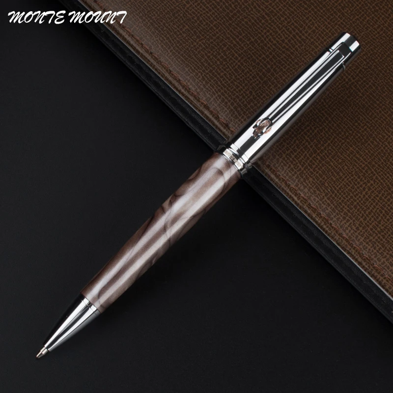 

MONTE MOUNT Crystal Pen clip Beautiful Design Ballpoint Pen Grey patterns and silver for Wedding Gift and Office School