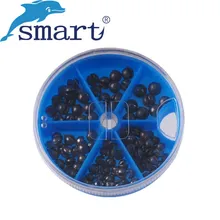 Smart 106 шт. круглый Рыбалка грузило 0.4g0.6g0.8g1.0g1.2g1.5g привести Вес Разделение Выстрел Черный Рыбалка снасти Наборы PESCA Инструменты