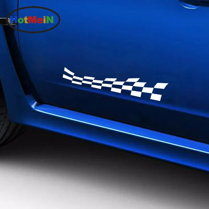 Модные автомобильные флаги в клетку HotMeiNi гоночная Виниловая наклейка для