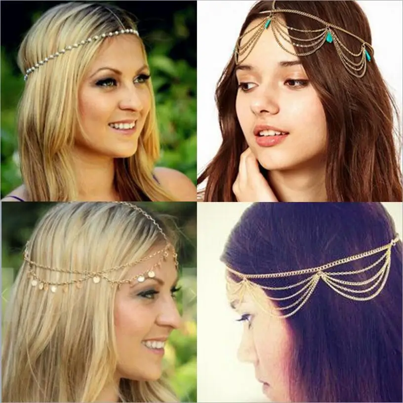 Mode Indian Headbands Rambut Aksesoris 