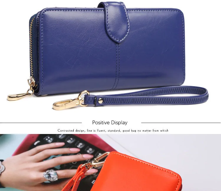 AMONCHY Women Wallets Practical Artificial Leather Female Clutch Wallet Long Zipper Purses (20)