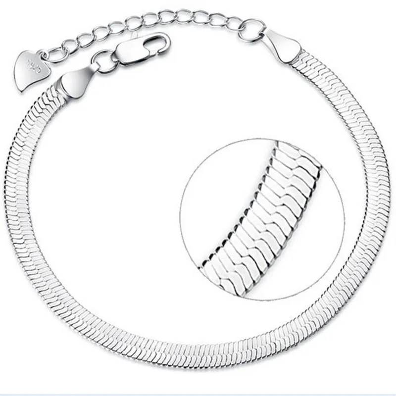 

New Japan and South Korea female flat snake bracelet blade bracelet female short bracelet silver plated wholesale
