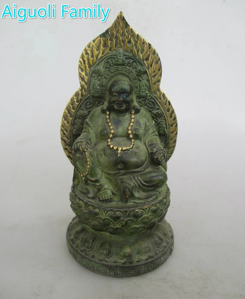 

Collection Chinese Old Bronze Carved Maitreya Sculpture/Art Antique Home Decoration Buddha Statue