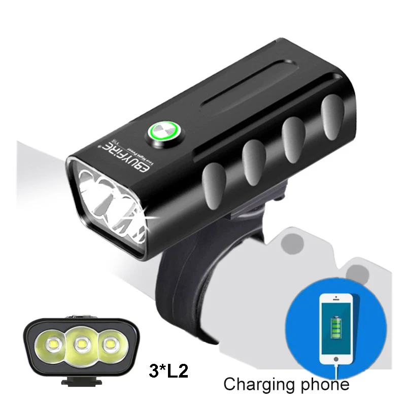 L2/T6 Bicycle Light USB Rechargeable 5200mAh Power Bank Bike Light Waterproof Cycling LED Headlamps Taillight Optional