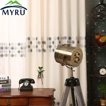 

MYRU Modern Cotton and Linen Embroidered Shading Curtains