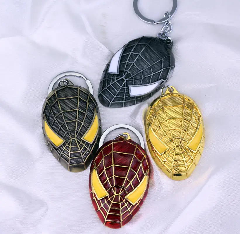 Buy Movie Jewelry Spiderman Keychain The Amazing Spider man Mask Keyring Metal