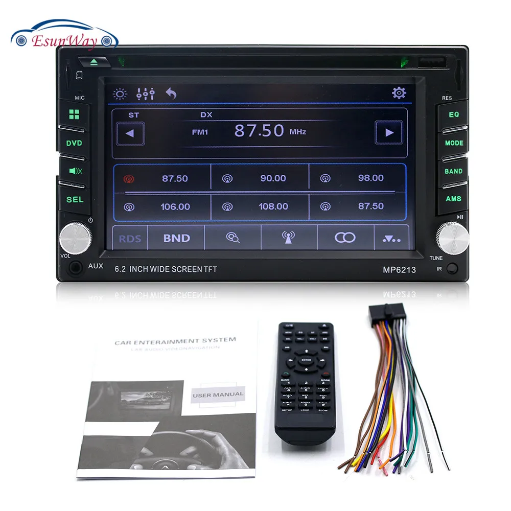 Универсальный автомобильный CD/DVD плеер с сенсорным экраном 2 Din 6 2|car touch screen|screen carcar