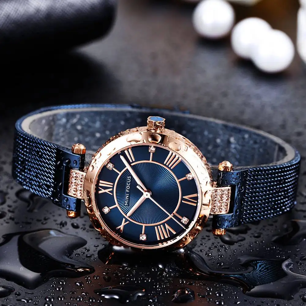 MINIFOCUS Reloj Mujer женские часы женские Роскошные Топ Брендовые женские часы водонепроницаемые розовое золото нержавеющая сталь relogio feminino
