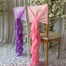 100 шт. Модульная картина предварительно завязанная хвост накидка для стула гофрированное покрытие на кресло