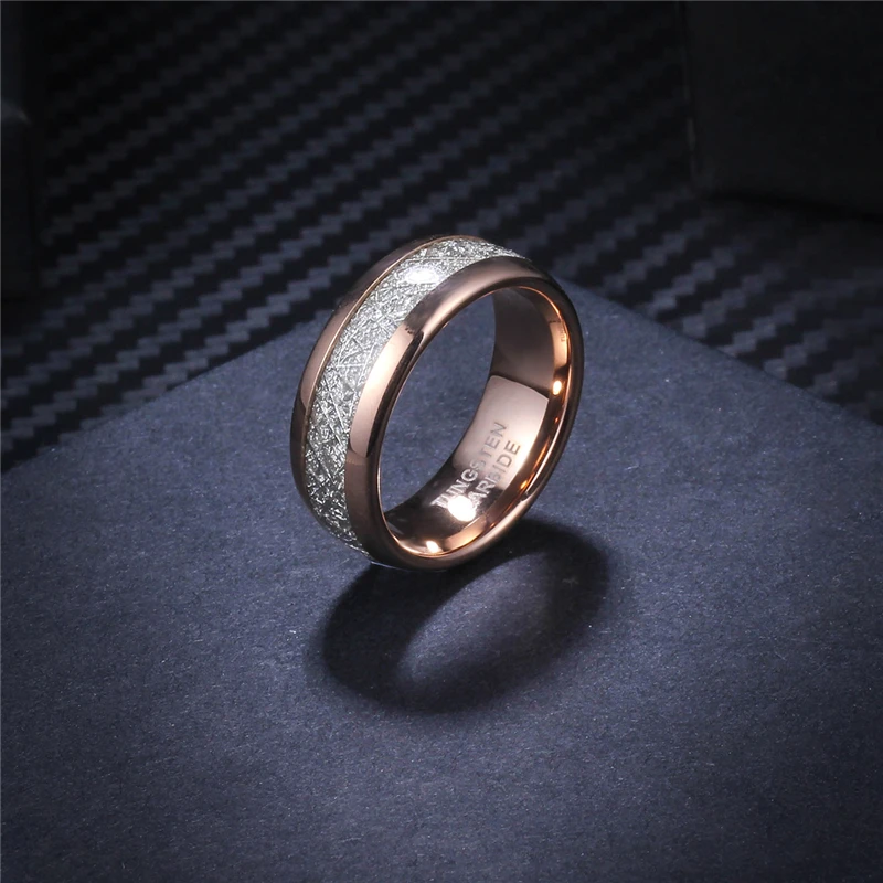 Soul мужские кольца из розового золота Meteorite His& Her, набор прочных вольфрамовых колец 8 мм для мужчин 6 мм, натуральные кольца для женщин