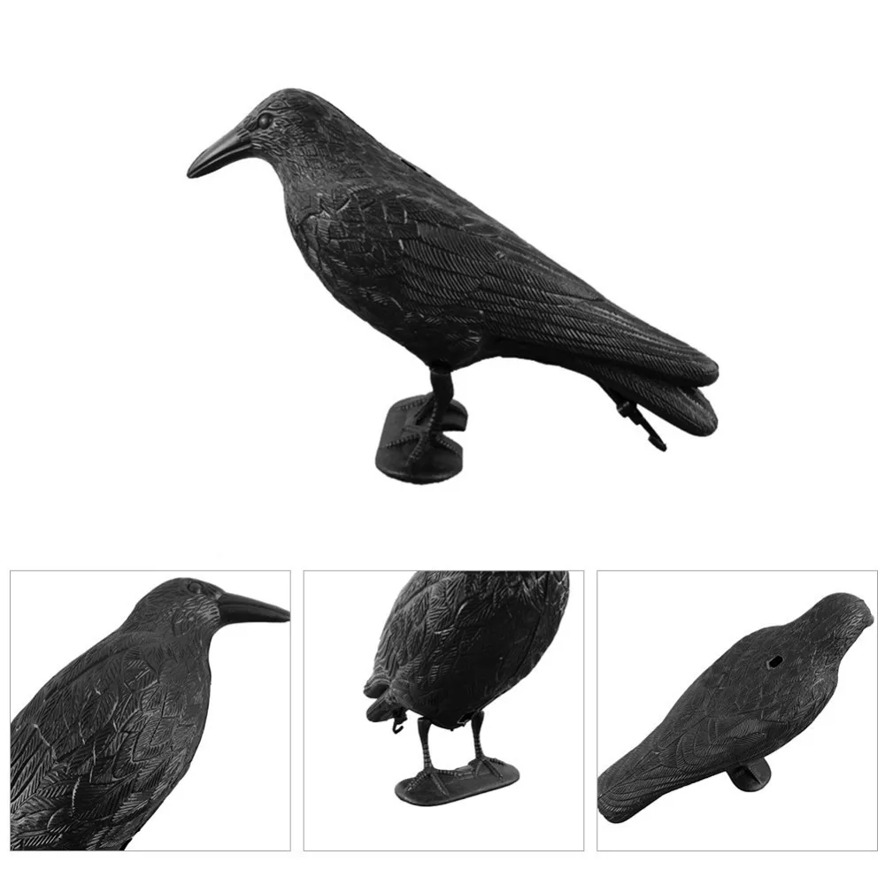 

1pcs Black Plastic Crow Model Bird Garden Decor Bird Deter Scaring Scarecrow Mice Pest Control Deterrent Repellent Tools