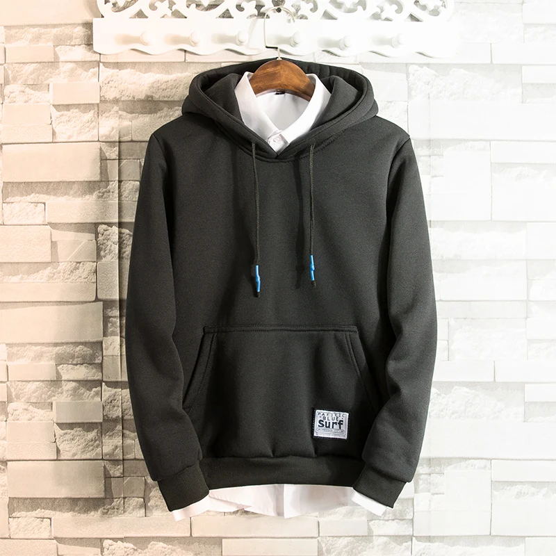 Męska bluza z kapturem gruby ciepły polar wojskowy na co dzień w stylu Hip-Hop High Street na co dzień O-Neck bluza z długim rękawem dla mężczyzn znane marki -