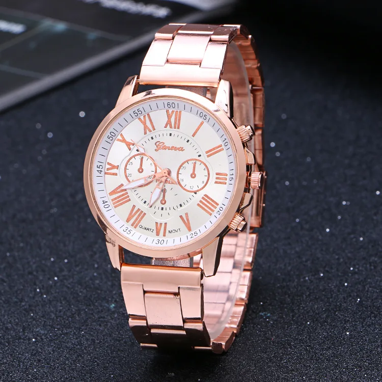 Топ бренд Geneva Rosy золото повседневные кварцевые часы женские спортивные из нержавеющей стали платье часы Relogio Feminino Горячие мужские часы