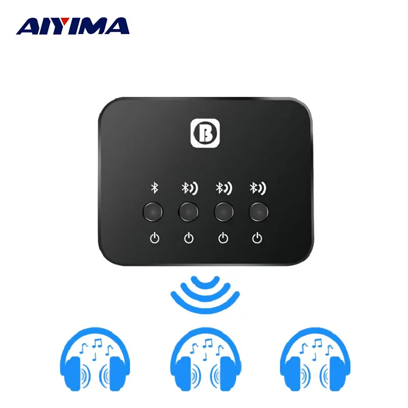 

AIYIMA V4.0 Wireless Adaptador Bluetooth Transmitter Receiver BW-107 One Share With Three Bluetooth transmitter