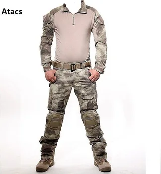 

Tactical Camouflage Military Uniform Clothes Suit Men US Army Clothes Military Combat Shirt + Cargo Pants Knee Pads