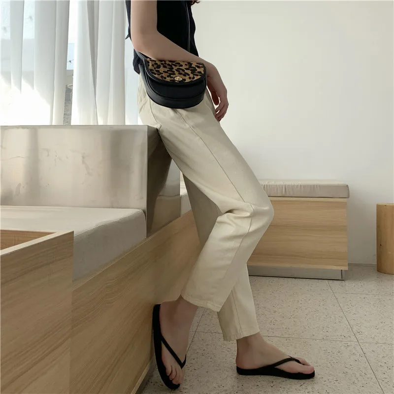 Plus Size Mom Jeans Elastic High Waist Harem Pants Vintage Casual Streetwear Solid Button Pocket Korean Harajuku Ladies Jeans