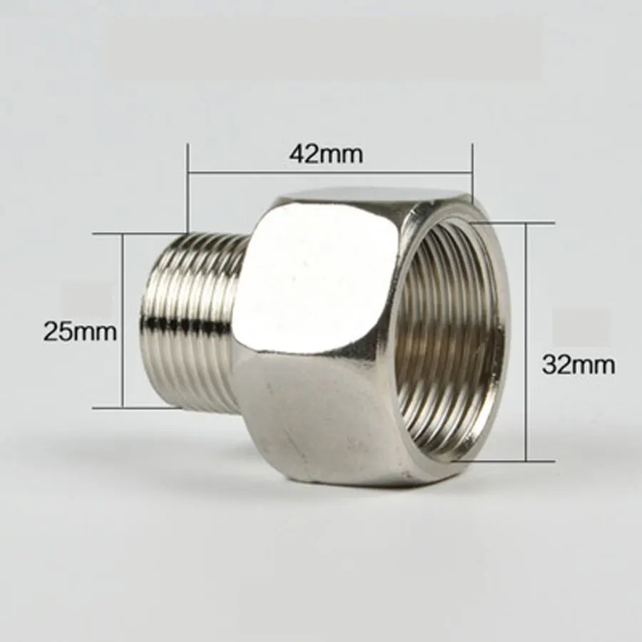 

Bushing 3/4" BSP Male x 1" BSP Female Coupling 201 Stainless Steel Pipe Fitting Connector Joint Adapter Length 42mm