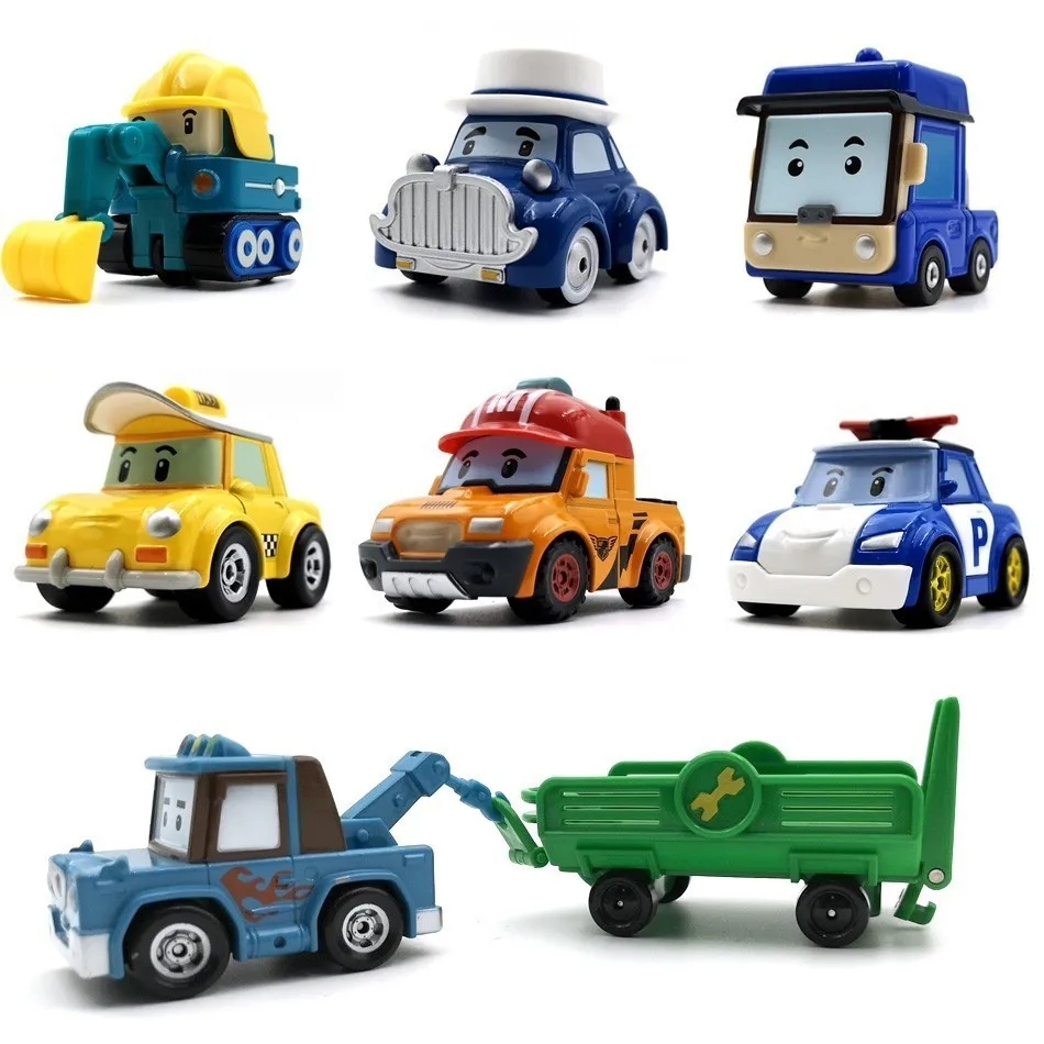 

Robocar Poli 24 Style Korea Kids Toys Robot Poli Roy Haley Anime Metal Action Figure Toys Car For Children Best Gift