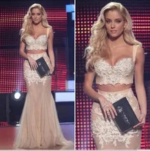 Real Photo Sexy 2016 Abendkleid Zwei Stücke Tüll Bonbon 16 jahre Robe De Soiree Vestido De Festa Formale Abendkleider