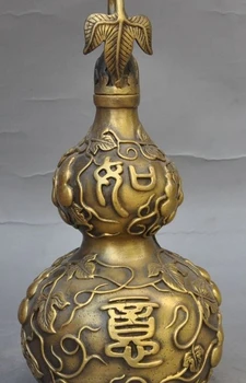 

lucky chinese Fengshui bronze longevity Auspicious wealth Gourd Calabash statue