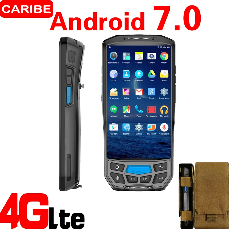 CARIBE 1D 2D الليزر Qr ماسح الباركود محطة pos المحمولة مع NFC UHF RFID قارئ الذاكرة