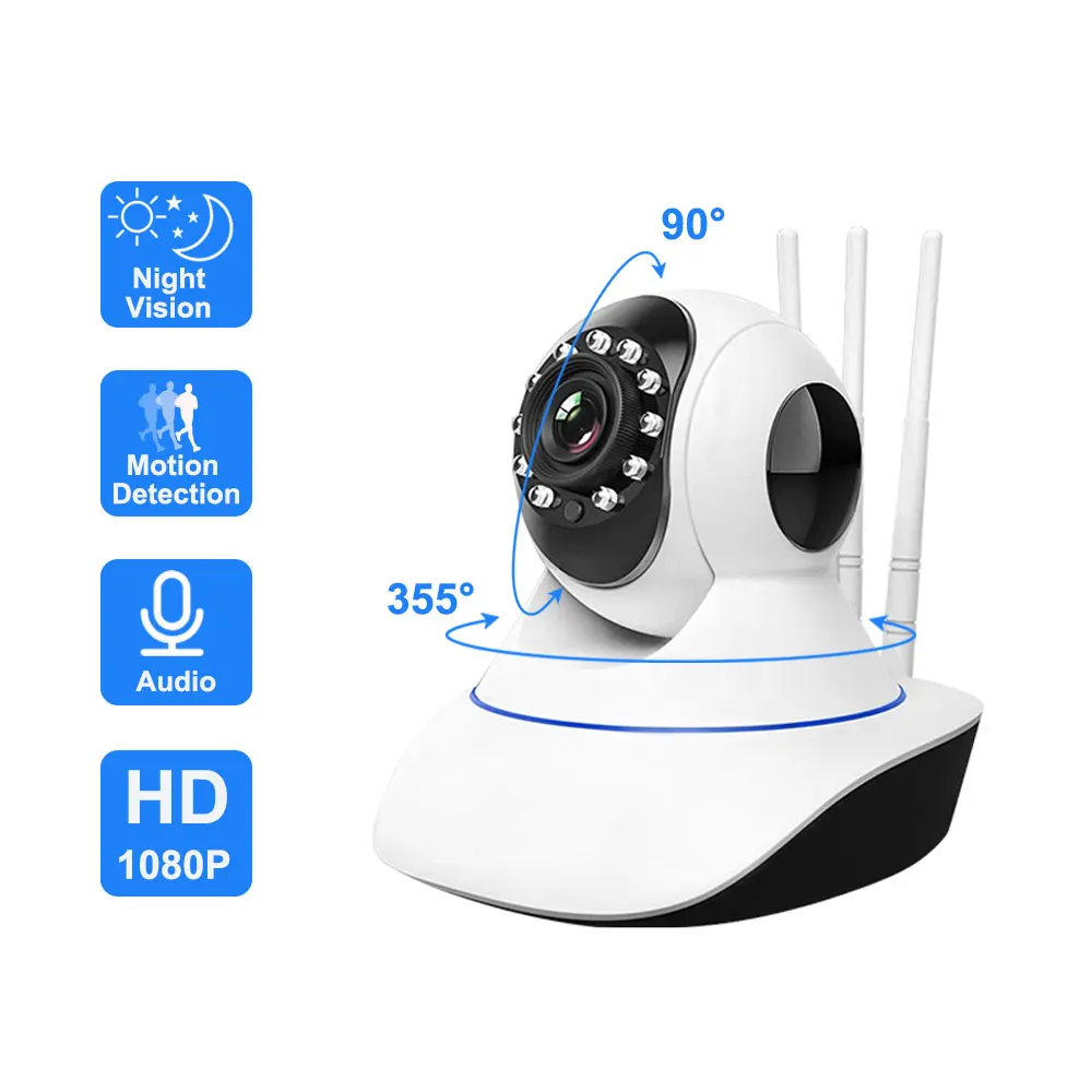 

ZILNK 1080P HD IP Camera Cloud Storage Home Security Wireless Wifi Camera Surveillance Baby Monitor P2P IR Night Vision SD Card