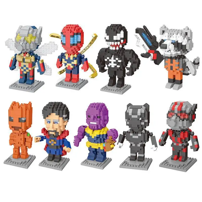 

Avenger Endgame Diamond Particles Doll Bricks Captain Spider Man Iron Diamond Building Blocks Toys Compatible