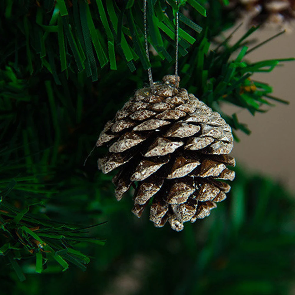 6 шт. сосновый конус Рождественская елка украшение для дома Новогоднее Рождественское украшение маленькие сосновые конусы украшения