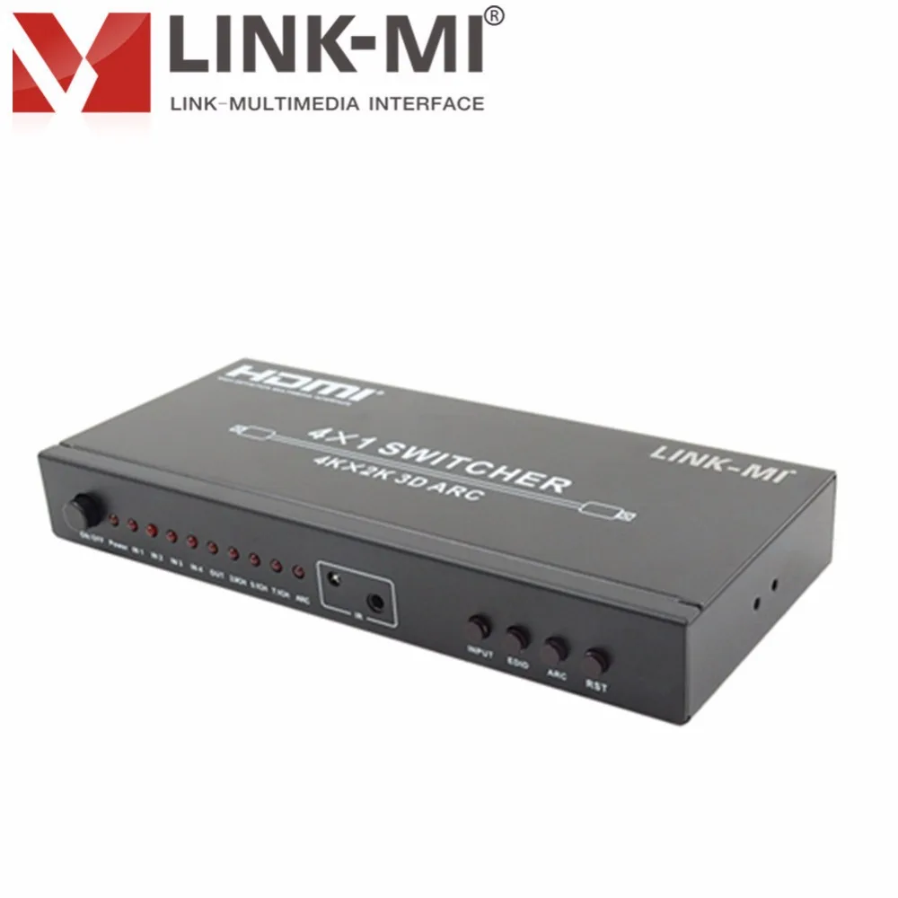 LINK-MI SW41-ARC 44 К HDMI Splitter коммутатор 4x1 экстрактор toslink аудио конвертер 4 в 1 из 5.1CH EDID аналоговый и цифровой