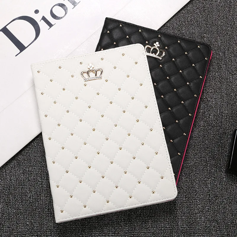 

2018 for iPad 2 3 4 Case Crown Grid PU Leather Auto Sleep /Wake Up Flip Tablet Cover for iPad 2 iPad 3 iPad 4 Protective Shell