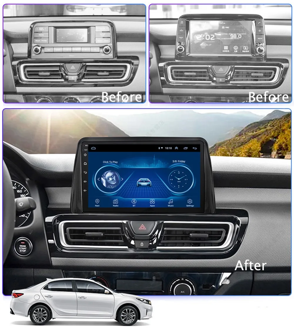 Clearance 10" Super Slim Touch Screen Android 8.1 radio GPS Navigation for Kia KX7 2017 2018 headunit tablets Stereo Multimedia Bluetooth 0