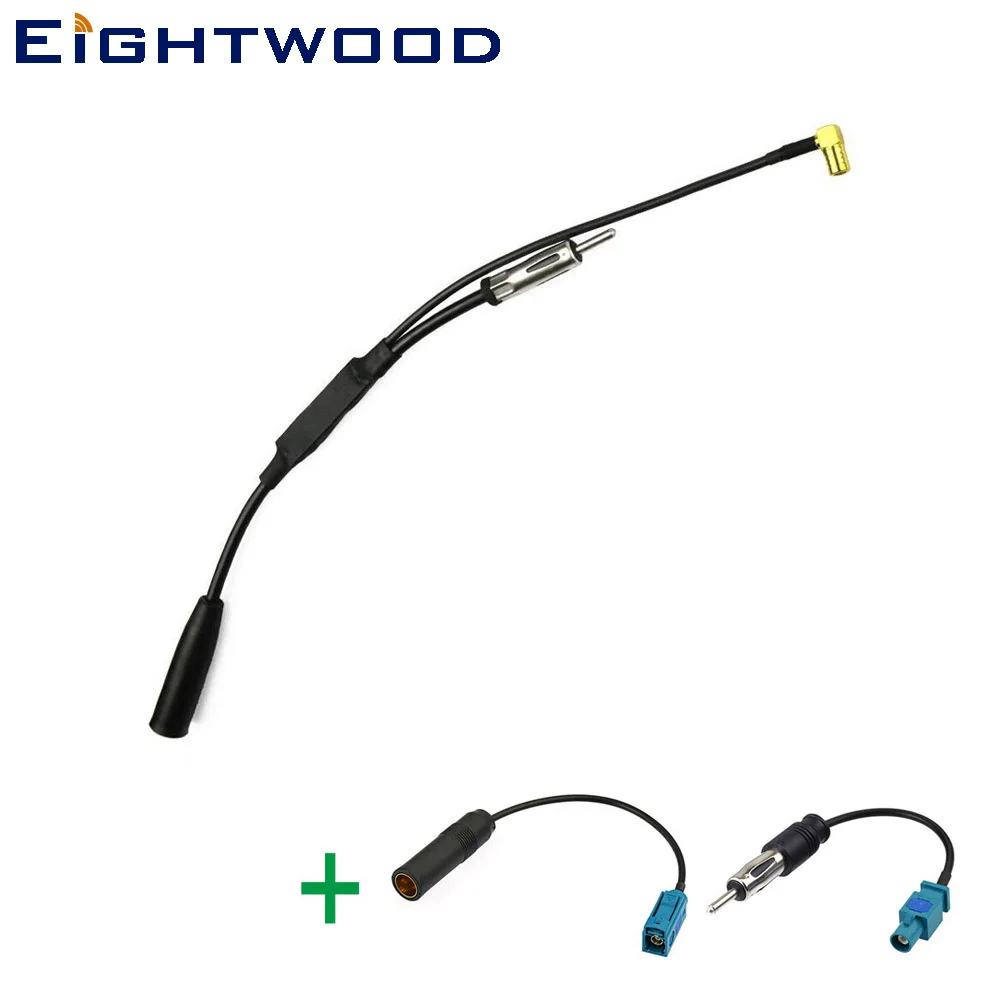 Eightwood DAB + Автомобильный радиоантенный разветвитель с разъемом ISO на Fakra