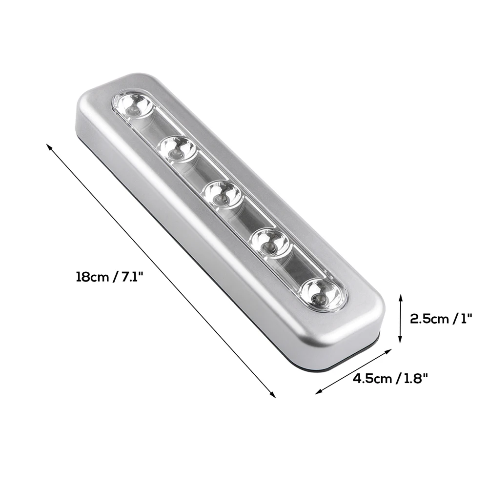 Мини 5 светодиодный шкаф свет шкаф лампа-Кнопка батарея работает беспроводной настенный светильник для кухни лестница ванная комната с клеем