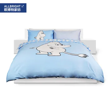 

Allbright bedding set of four pieces Cartoon cotton bedsheets Moomin series