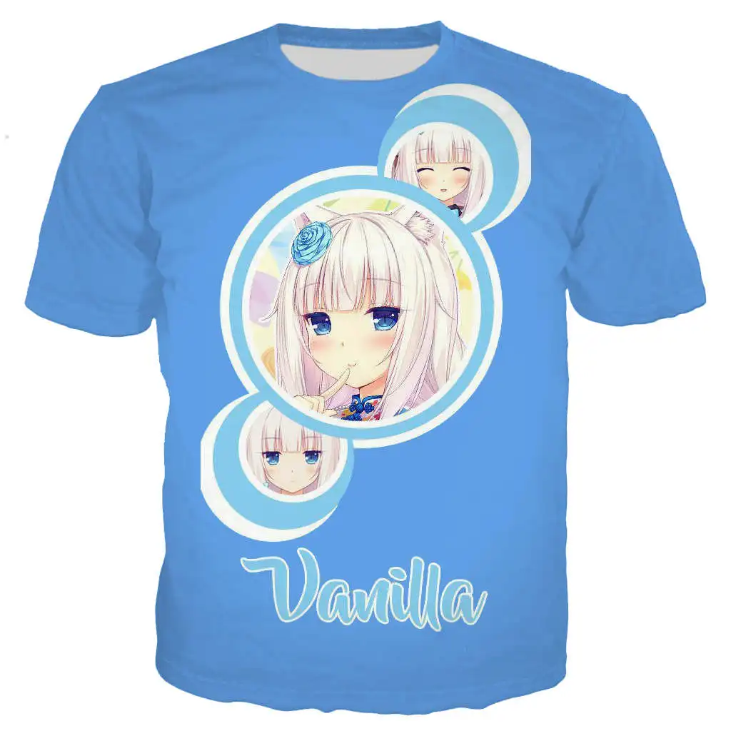 Новая крутая футболка для мужчин/женщин Nekopara Chocola Vanilla с 3D принтом футболки