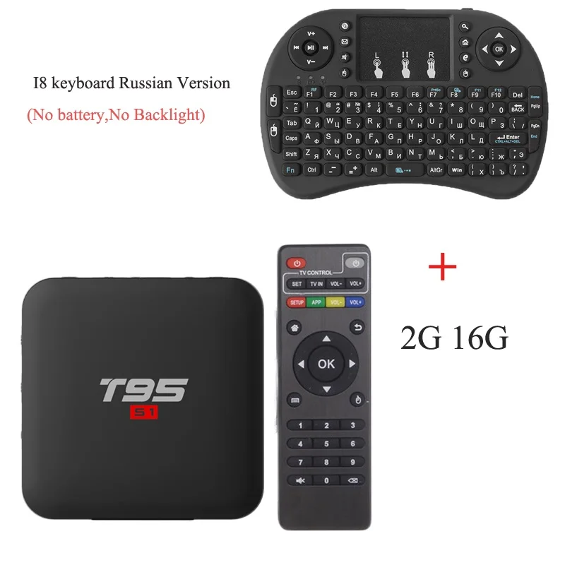 Smart Android 7,1 tv Box 2 Гб 16 Гб H.264 HD медиаплеер T95 S1 2,4G Wifi беспроводной Amlogic S905W четырехъядерный PK X96 мини tx3 мини - Цвет: 2G16G add Russian I8