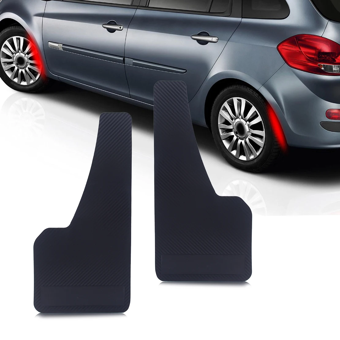 CITALL Universal 2pcs Front Rear SUV Car Mudflaps ABS Carbon Fiber