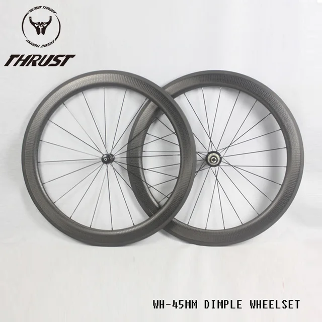 Best price at $364 Cheap Chinese 45mm T1000 carbon wheelset dimples carbon road bike wheel clincher/tubular carbon wheels roue carbone Novatec 271 Hub