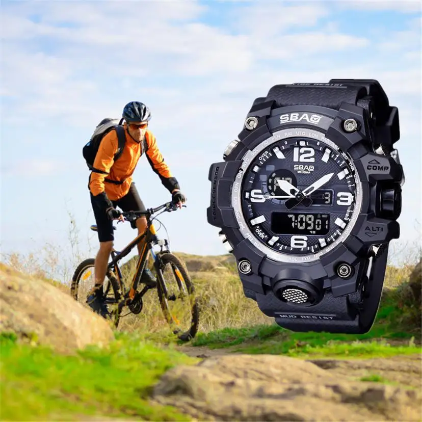 SBAO часы светодиодный для мужчин водонепроницаемые спортивные часы шок цифровые электронные спортивные часы Relogio Masculino часы для мужчин Reloj Hombre