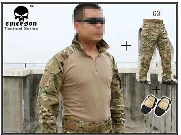 Новинка года Emerson bdu G3 Униформа рубашка и брюки и наколенники страйкбол боевой военный армейский костюм MultiCam CP MC multi-cam - Цвет: MC