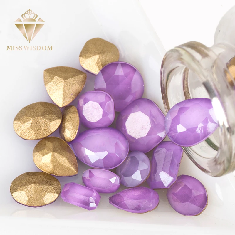 

New prouduct 50pcs/pack pointback Glue on nail art Violet Moka rhinestones 371MK high quality glass crystal nail art