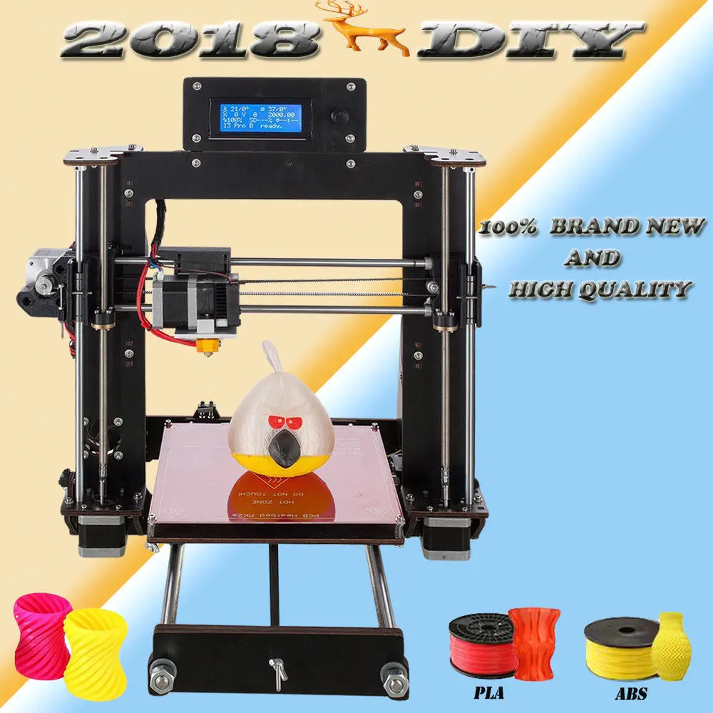 

2018 NEW 3D Printer Prusa i3 Reprap MK8 DIY Kit MK2A Heatbed LCD Controller Impressora 3D