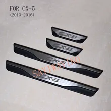 Apto para mazda CX-5 cx5 2013 2014 2015 2016 peitoril da porta placa scuff pedal bem vindo aço inoxidável estilo do carro acessórios