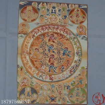 

christmas Thangka silk painting brocade cloth Nepal Thangka painting King Kong protection gold silk embroidery halloween
